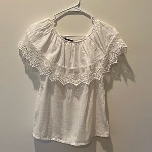 Lacy off-the-shoulder cotton blouse